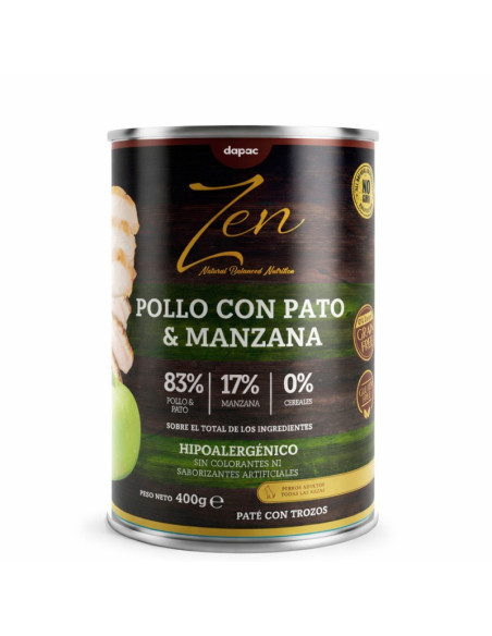 Zen paté hipoalergénico Pollo con pato y manzana - 400gr