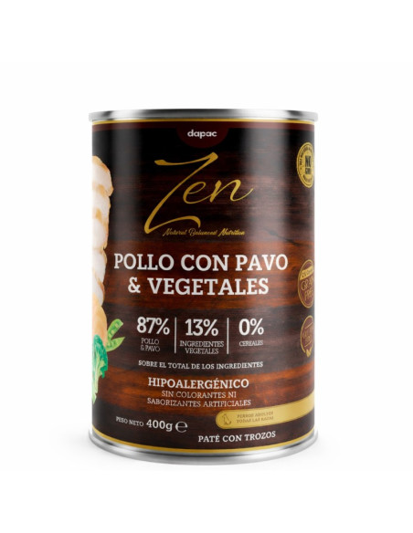 Zen paté hipoalergénico Pollo con pavo y vegetales - 400gr
