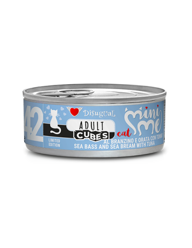 Disugual MiniMe Cubes Lata nº42 Adulto de Lubina, Dorada y Atún para Gatos 85gr