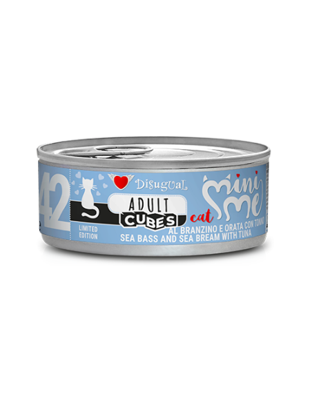 Disugual MiniMe Cubes Lata nº42 Adulto de Lubina, Dorada y Atún para Gatos 85gr