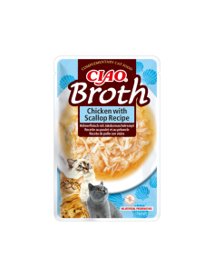Ciao Broth Caldo con Pollo con Vieira para Gatos 40gr