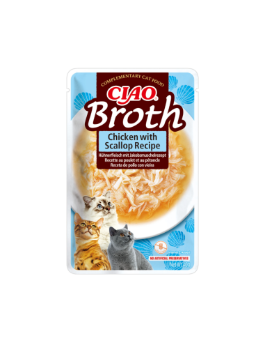 Ciao Broth Caldo con Pollo con Vieira para Gatos 40gr