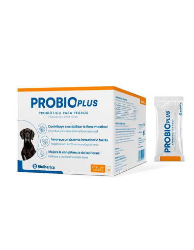 ProbioPlus perros probióticos prebióticos y postbióticos 30 sobres de 1g