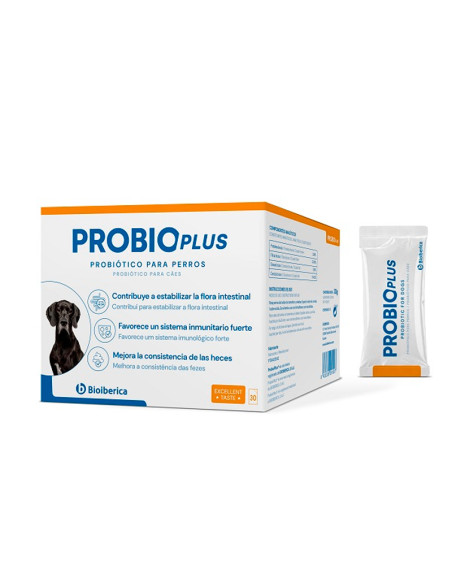 ProbioPlus perros probióticos prebióticos y postbióticos 30 sobres de 1g
