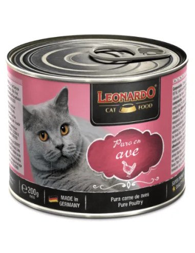 Leonardo Puro en Ave Lata para Gatos 200gr