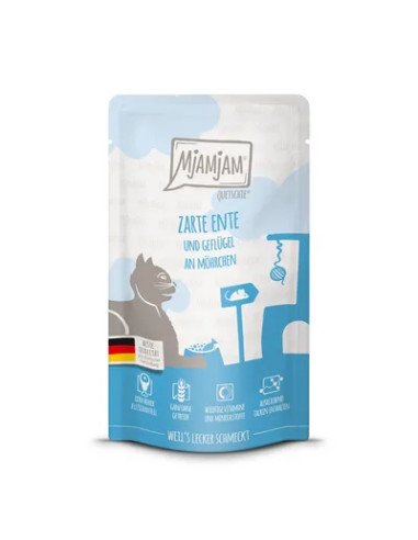 MjAMjAM - Bolsitas exprimibles de pato y pollo con deliciosas zanahorias 1,25gr