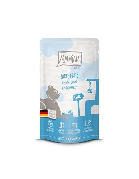 MjAMjAM - Bolsitas exprimibles de pato y pollo con deliciosas zanahorias 1,25gr