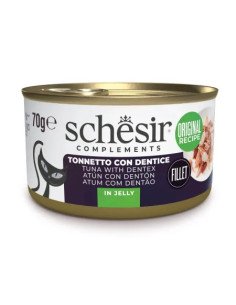 Schesir Adult Filetes de Atún con Dentón en Gelatina Lata para Gatos