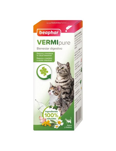 Beaphar VERMIpure Solución Líquida Natural para Gatos y gatitos