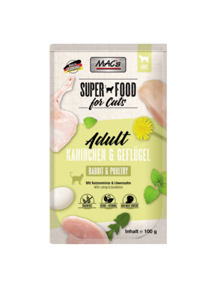 MAC's Cat Pouch Puro Conejo y Ave de Corral 100gr