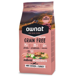 Pienso Ownat Prime Grain Free Mini Adult Pollo y Pavo 1kg
