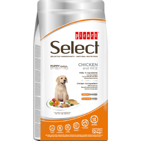 Picart Select Puppy Medium Pollo Y Arroz 12kg